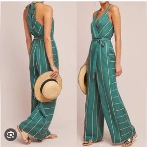 Ett Twa Anthropologie green jumpsuit